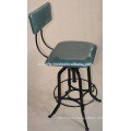 Industrial Vintage Bar Stool Leather Seat and Back